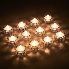 12 WARM WHITE Submergible Lights for Vases and Centerpieces Party Decorations