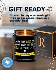 Wedding Candle, Bridal Shower 4.1 inches (width) x 4.3 (height), Black