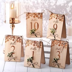 Wooden Wedding Table Numbers 1-10 for Wedding Reception 4″x6″ Rustic Eucalypt…
