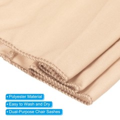 10Pcs 14″x5″ Stretch Chair Sashes Bows Chair Bands Sash with Buckle Champagne