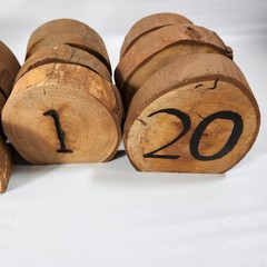 Wooden Wedding Anniversary Decor Table Numbers 1-20 Rustic Decorations Missing 1