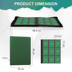 Mosla Toploader Bindertrading Card Binder Storage Hold Up 288 Cards 9-Pocket