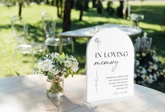 White Acrylic Wedding Sign In Loving Memory Memory Table Gift Display Sign
