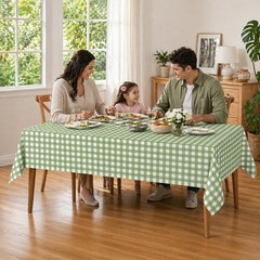 6 Pcs Sage Green Gingham Tablecloth Decorations, Disposable Plastic Green