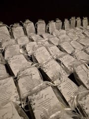 Lot Of 75 Wedding Favor Bags (1$/per) With Thank You Card And Heart Candle/Mint