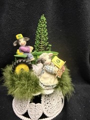 Country Western Precious Moments John Deere Wedding Cake Topper Tractor Groom