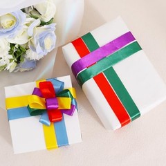 1 Inch x 125 Yards 5 Colors Satin Ribbon Rolls, Mixed Bright 5r-1in-rainbow