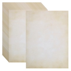 48 Packs Vintage Cotton Paper Printer Paper White Brown Gradient-8 x 11 Inch
