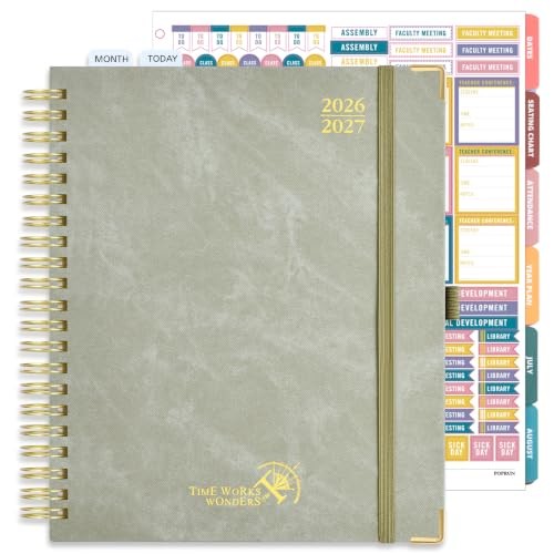 Teacher Planner 2026 Large 8.5″ x 11″ Olive Green Academic Year 2026-2027