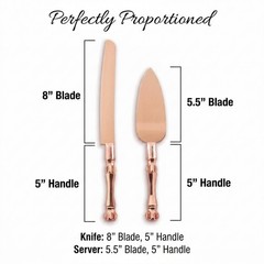 Homi Styles Wedding Cake Knife and Server Set | Rose Gold Color Premium 420 S…