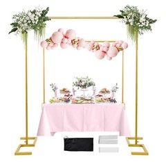 8.2FT Square Arch Backdrop Stand Metal Gold.Heavy Duty Adjustable. Arch Stand.