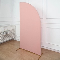 7 ft x 3 ft DUSTY ROSE Matte Fitted Spandex Half Moon Arch Stand Cover Wedding