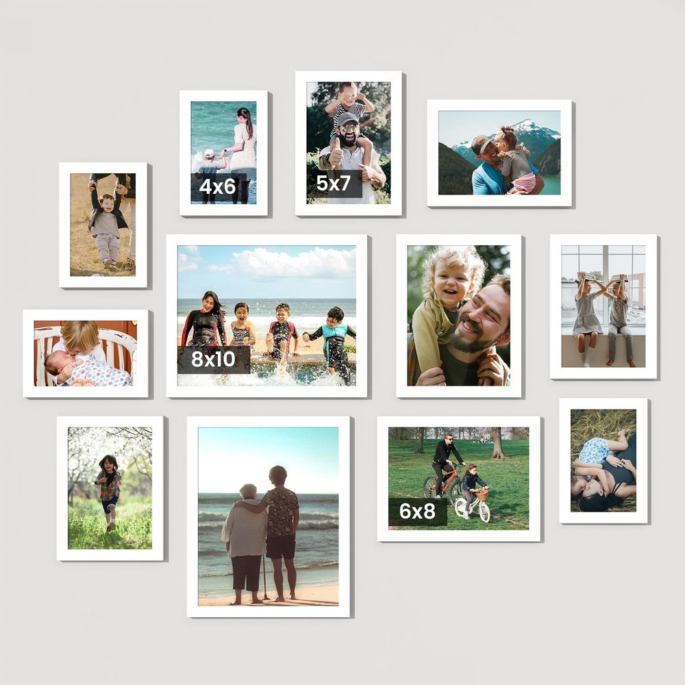 Heimlove White Collage Picture Frames Set of 12,Two 8×10,Two 6×8,Four 5×7,Fou…
