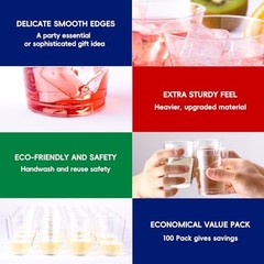 12 oz Clear Plastic Cups, 100 Pack Heavy-duty Party Glasses, Clear-12oz-100