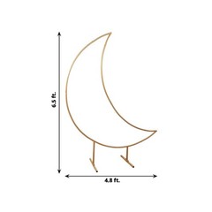 6.5 ft GOLD Metal Crescent Moon Wedding Arch BACKDROP STAND Party Decorations