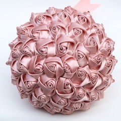 Cheap Marfim Ivory Silk Bridal Bouquet Flower Girl/Bridesmaid/Bride Satin Holdin