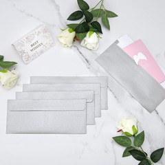 100 Pack Metallic Silver Envelopes #10 Business Envelopes 4-1/8 x 9-1/2 Self …