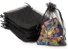 100PCS Black Organza Bags 4×6 for Elegant Gifts – Versatile Drawstring Pouches
