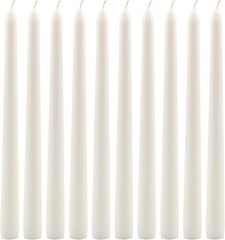 Stonebriar Tall 10″ White Unscented 10 Count Taper Candles, 7 10-Pack,