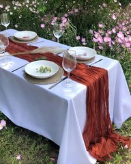 Terracotta Cheesecloth Table Runner 10 Ft 1 Pcs Gauze Table Runner 120″ x 35″