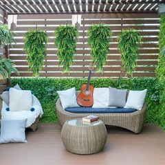 4Pcs Artificial Boston Fern Plant Fake Hanging Trailing Foliage Vine Home Decor