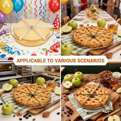 2-Pack Stainless Steel Pie & Cake Slicer Set, 10-Inch 6-Slice & 8-Slice Cutter w