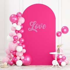 FOTSHARER Hot Pink Arch Cover 7.2 FT Wedding Arch Cover Spandex Arch Backdrop