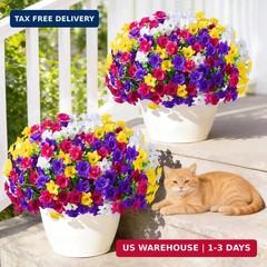 MARTINE MALL Artificial Flowers for Outdoors, 12 Bundles Realistic Fake Outdoor