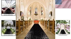 Wedding Aisle Runner Sequin Fabric Black 10FT Long Sparkle Walkway Rug