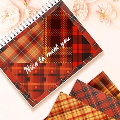 24 Sheets Plaid Pattern Paper, 12″x12″ Double-Sided Orange & Yellow 7
