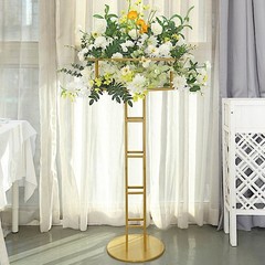 46″ GOLD Metal Round Top FLOWER STAND Pedestal Centerpiece Party Decorations