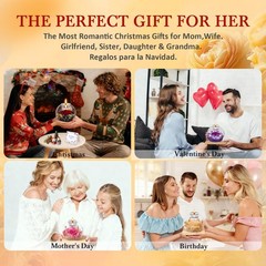 Mothers Day Rose Gifts for Mom Birthday Gift Women 4.41″H x 4.41″W, White
