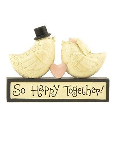 Blossom Bucket Happy Together Bride & Groom Bird Wedding Use as Cake Topper