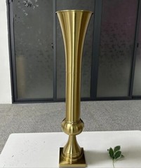 2pc Tall Gold trumpet vase for Wedding centerpiece table Wedding decor stand