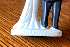 Vintage Cake Toppers 1930 Pair 3″ 4″ flowers classic bride and groom flapper