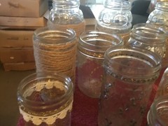 Assorted Decorated Jar w/8 Battery Operated Candle Lights