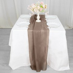 Taupe 72″ Premium Chiffon Table Top Runner Party Wedding Linen Event Decorations