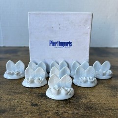 Set Of 9 Floral Ceramic Wedding Card Holders – White W Flowers Pier 1 Imports