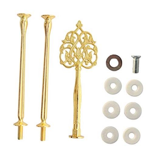 3 Tier 14″ Heavy Metal Cake Stand Holder Fruit Plate Stand Fitting Scepter Gold