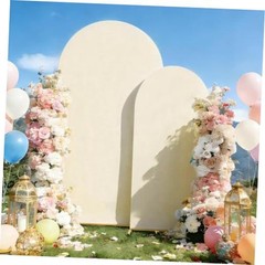 Arch Covers 7.2 and 6ft Wedding Arch Backdrop Cover Set of 2 7.2ft+6ft Beige