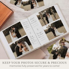 Beige Linen Wedding Photo Album for 4 x 6 Photos 8.8 Inch