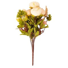 CREAM BLUSH ROSE GOLD 2 Bouquets 19″ Silk Peony FLOWERS Artificial Floral