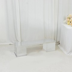 46″ x 12″ Silver Plexiglass Connector Plate for Rectangular Pedestal Stands