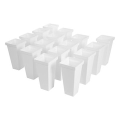 4-tier Flower Holder Flower Display Stand with 16 Pieces Buckets Metal PP