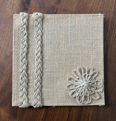 Wedding Table Decor Holiday Home Fall Decor OOAK 8” 7 Nat. Rustic Jute Sqs