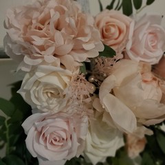 Lings Moment 9FT Flower Garland French Pink Rose Eucalyptus Wedding Arch Decor