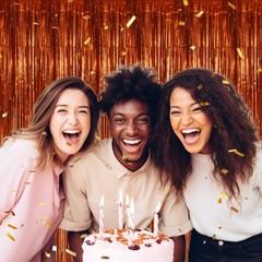 2 Pack Foil Fringe Backdrop – Bronze Shiny Tinsel Curtains for Party Decorati…
