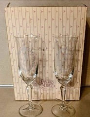 Precious Moments Bride Groom Champagne Flutes Set Wedding Toast Glasses In Box