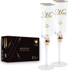 DUJUST Gold Champagne 10.3»*3.1» / 26.2cm*8cm, Diamond Glass