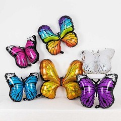 6 ASSORTED Butterfly Mylar Foil Balloons Party Events Decorations